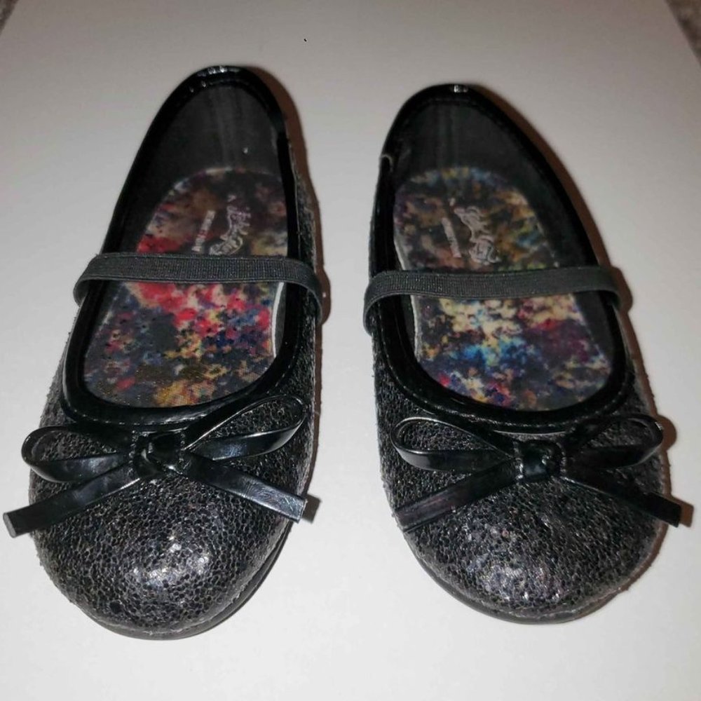 Black Toddler Faded Glory Sequined Flats (Size: 7)